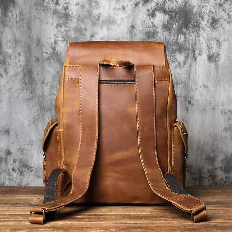 Sac à dos pour hommes en cuir vintage 7