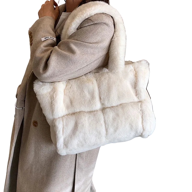 Sac à main pour femme en peluche tendance 0
