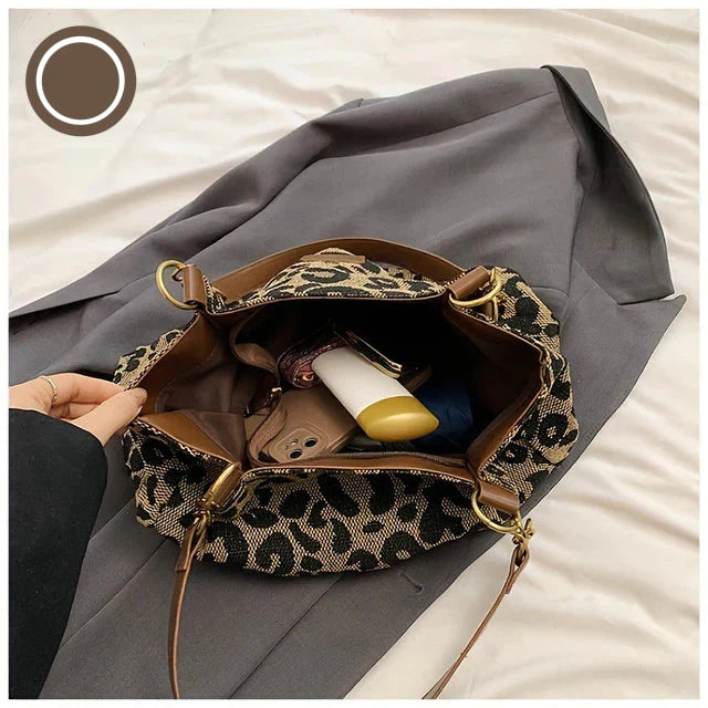 Sac fourre-tout imprimé léopard pour femme en toile 3