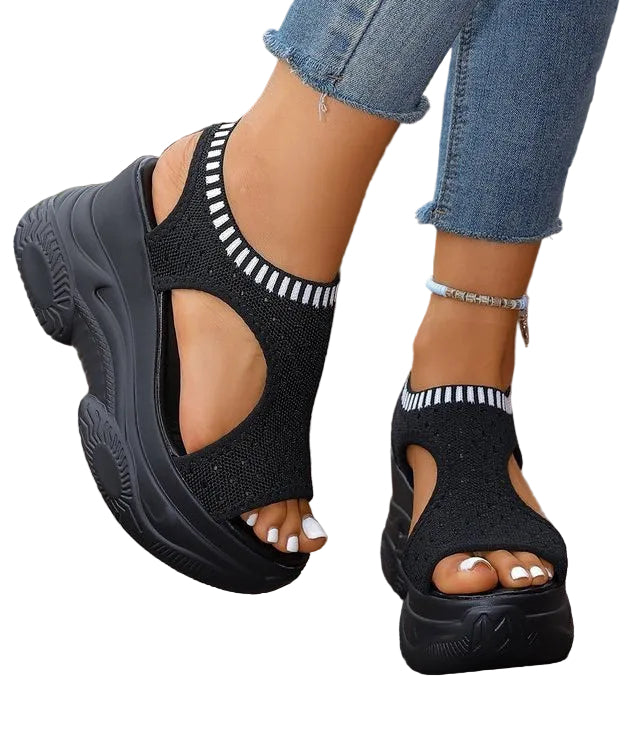 Sandales Compensées Femme Ouvertes 1