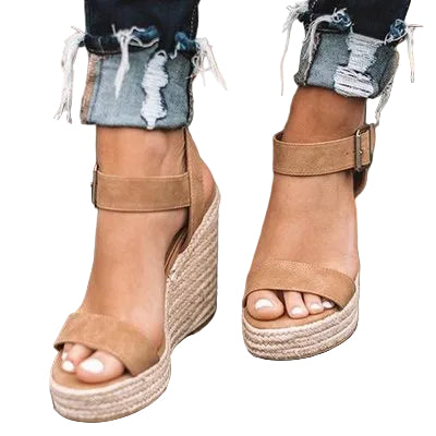 Sandales Femme Compensées à Bout Ouvert Modernes 0