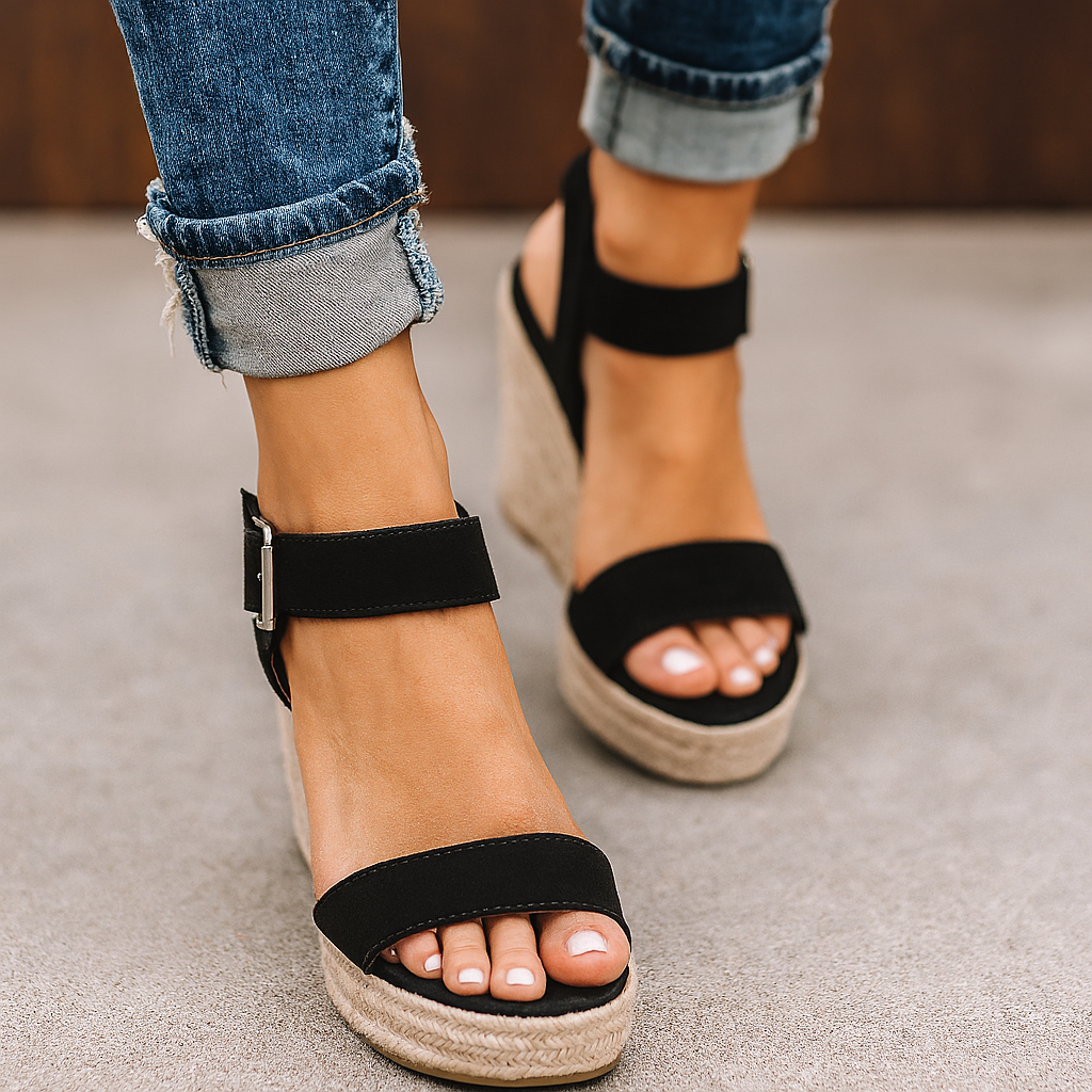 Sandales Femme Compensées à Bout Ouvert Modernes 1