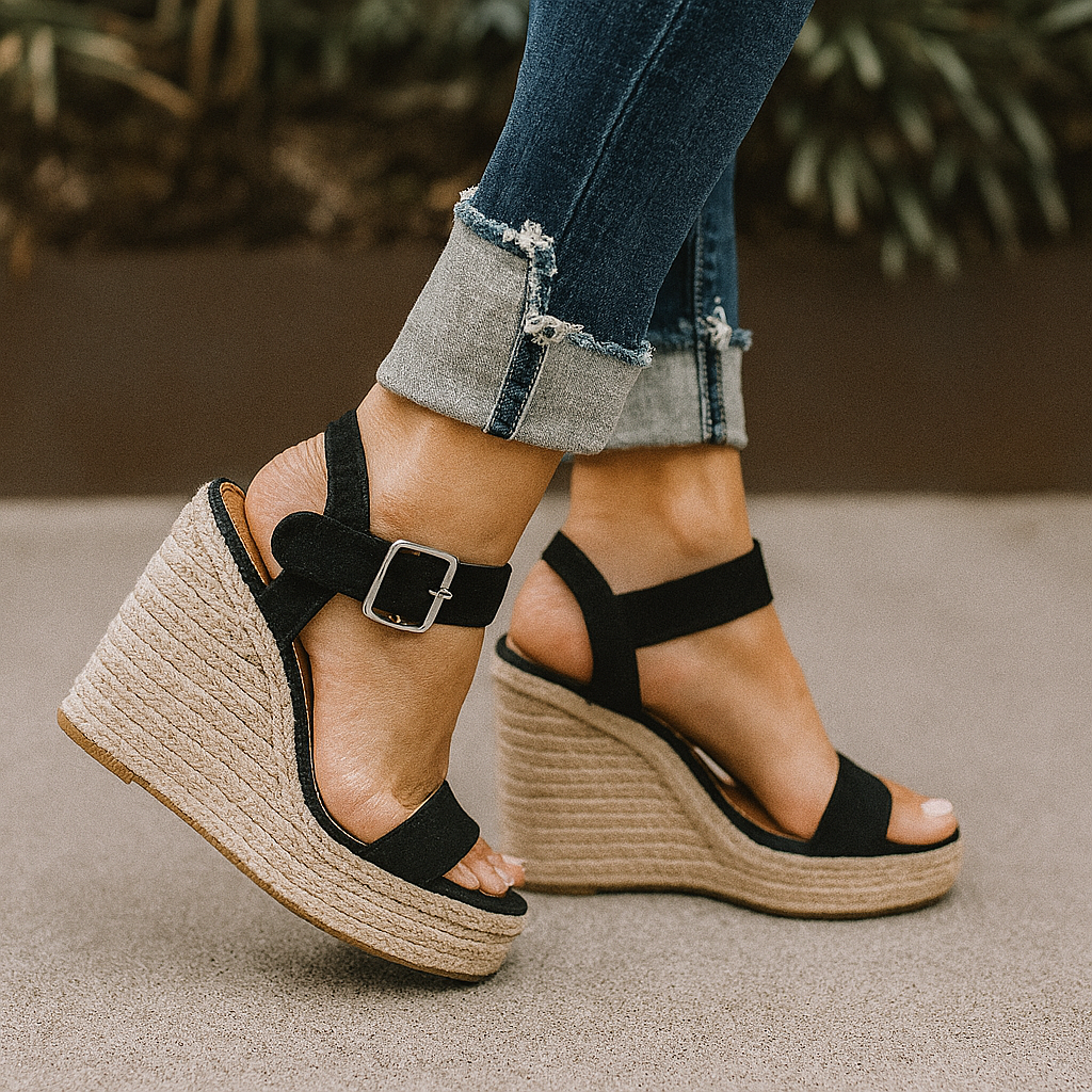 Sandales Femme Compensées à Bout Ouvert Modernes 2