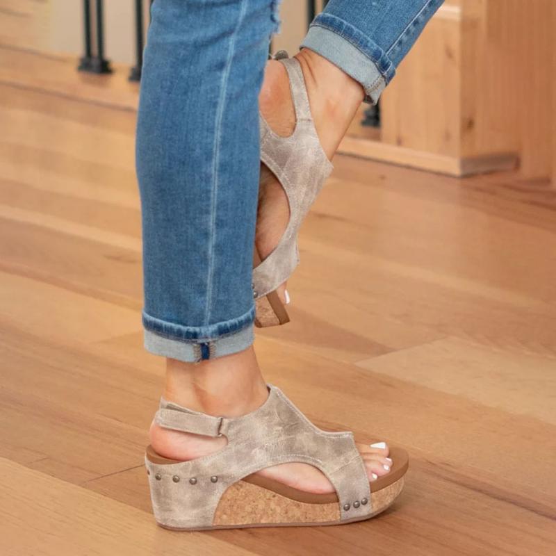 Sandales Femme Compensées avec Bride à la Cheville Casual 1