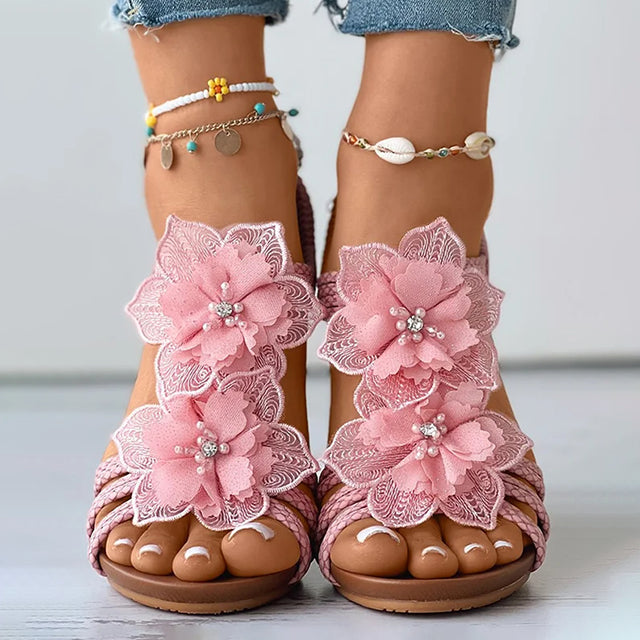 Sandales Femme Floral Chic Design Élégant 2