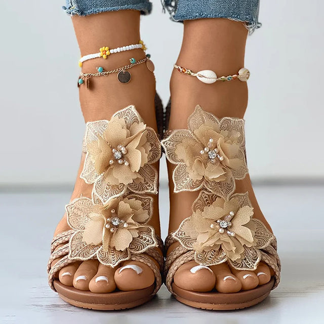 Sandales Femme Floral Chic Design Élégant 8