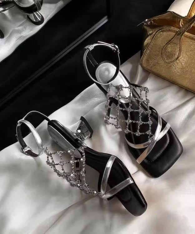 Sandales Femme Talons Épais Détails Brillants 1