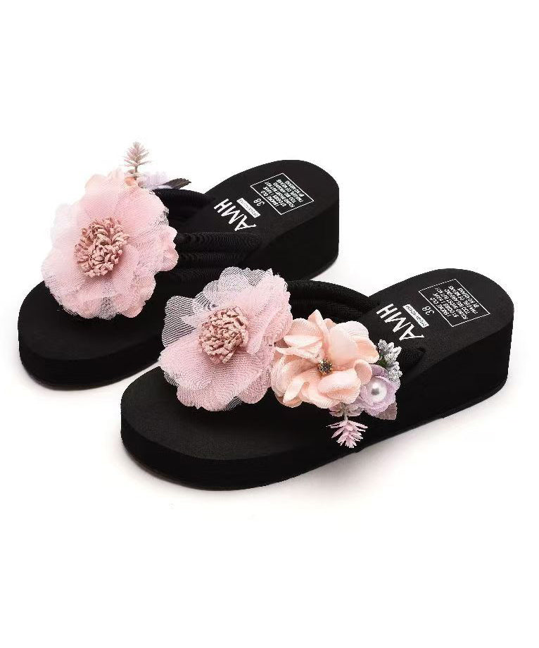Sandales Femme Tongs à Fleurs 4