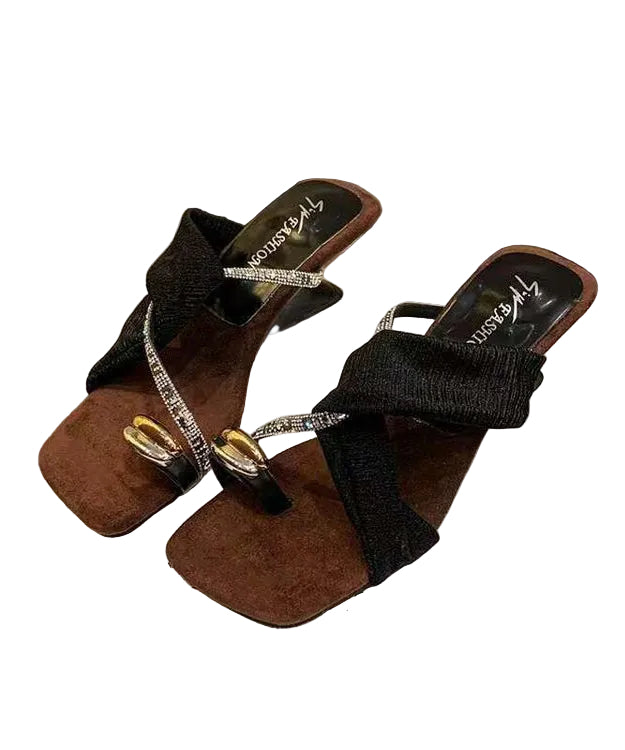 Sandales Femme à Bout Ouvert avec Détails en Zircon 1
