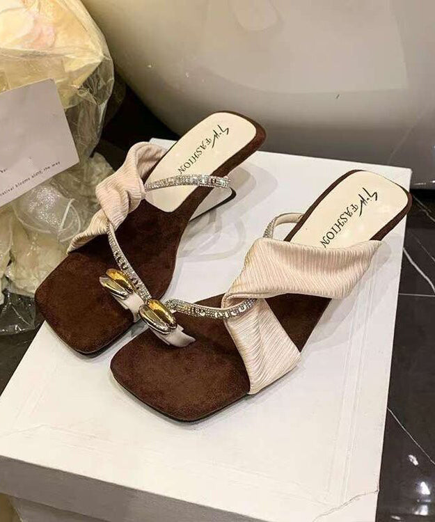 Sandales Femme à Bout Ouvert avec Détails en Zircon 3