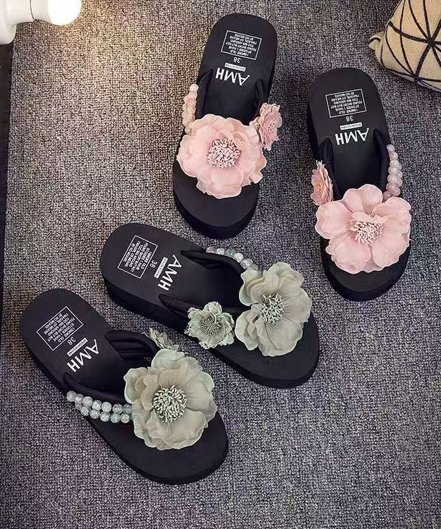 Sandales Femme à Plateforme Fleurs 0