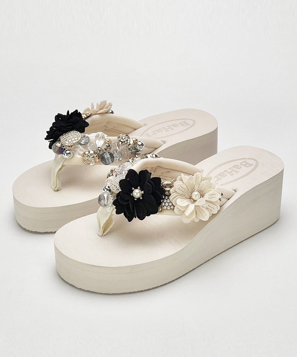 Sandales Femme à Plateforme Floral avec Semelle Rembourrée 4