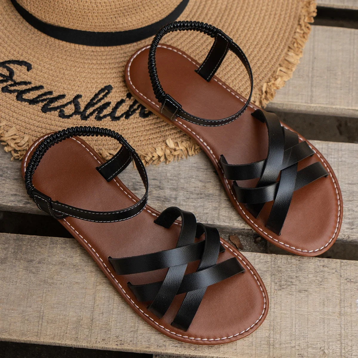 Sandales Femmes Plates Style Romain Casual 7