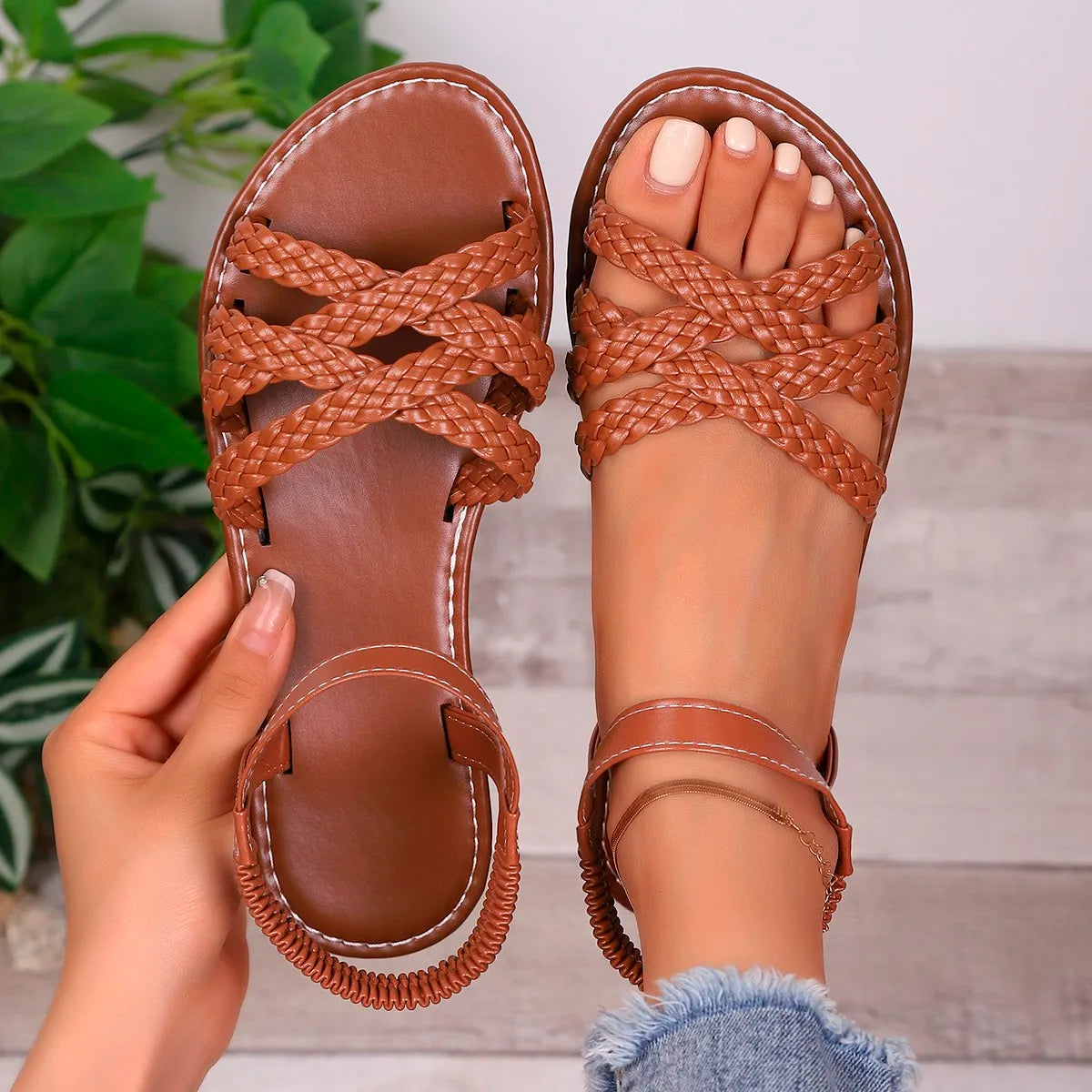 Sandales Femmes Plates Style Romain Casual 8