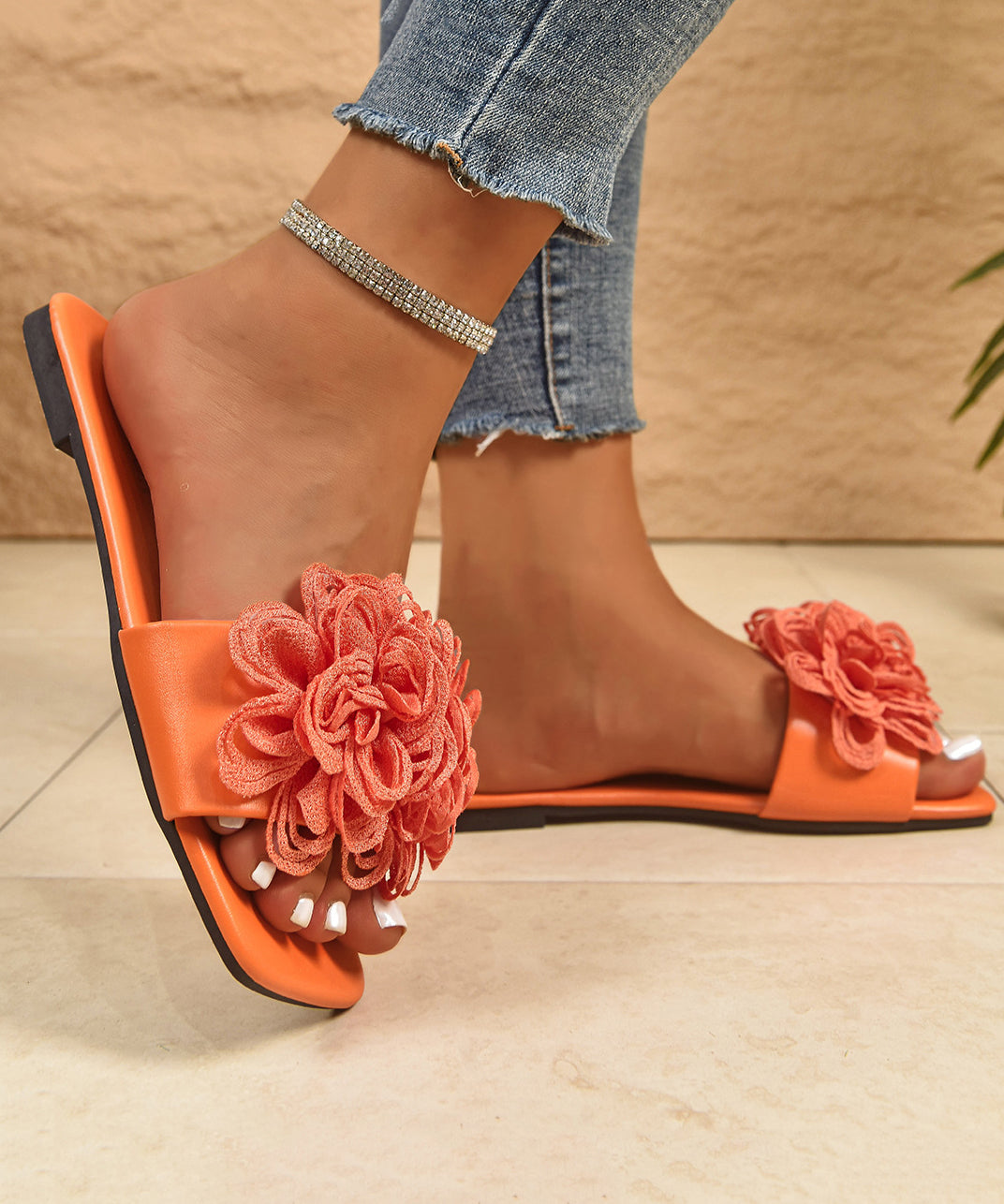 Sandales Femmes à Bout Ouvert Floral 4