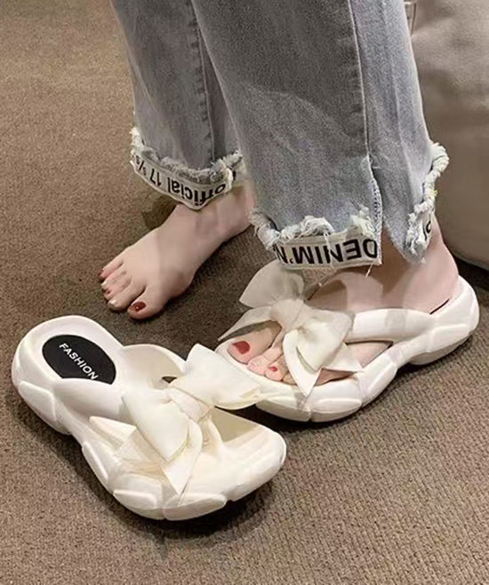 Sandales Femmes à Nœud Blanc 0