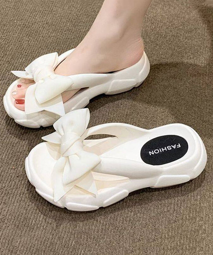 Sandales Femmes à Nœud Blanc 3