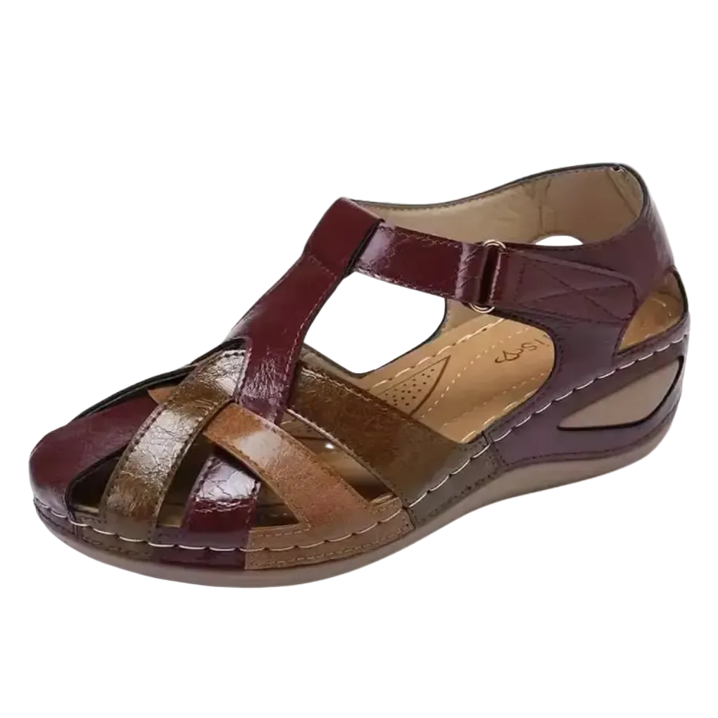 Sandales à Bout Fermé pour Femmes Printanières Color Block 0