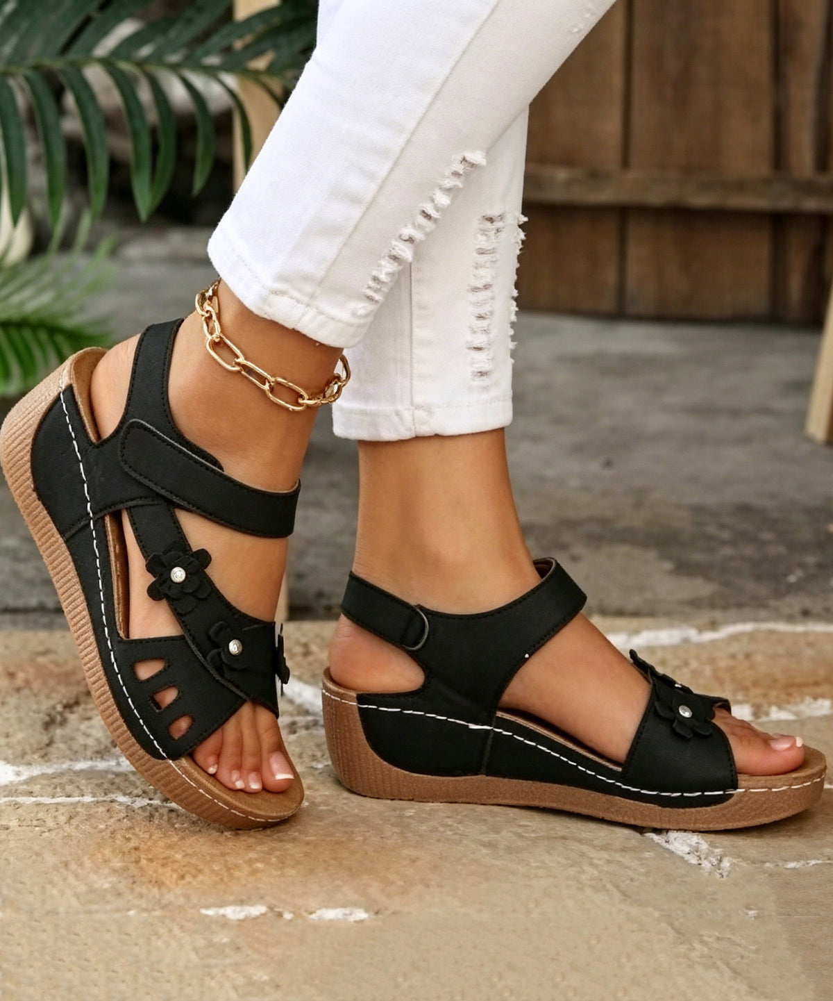 Sandales à Épissure Florale pour Femmes 3
