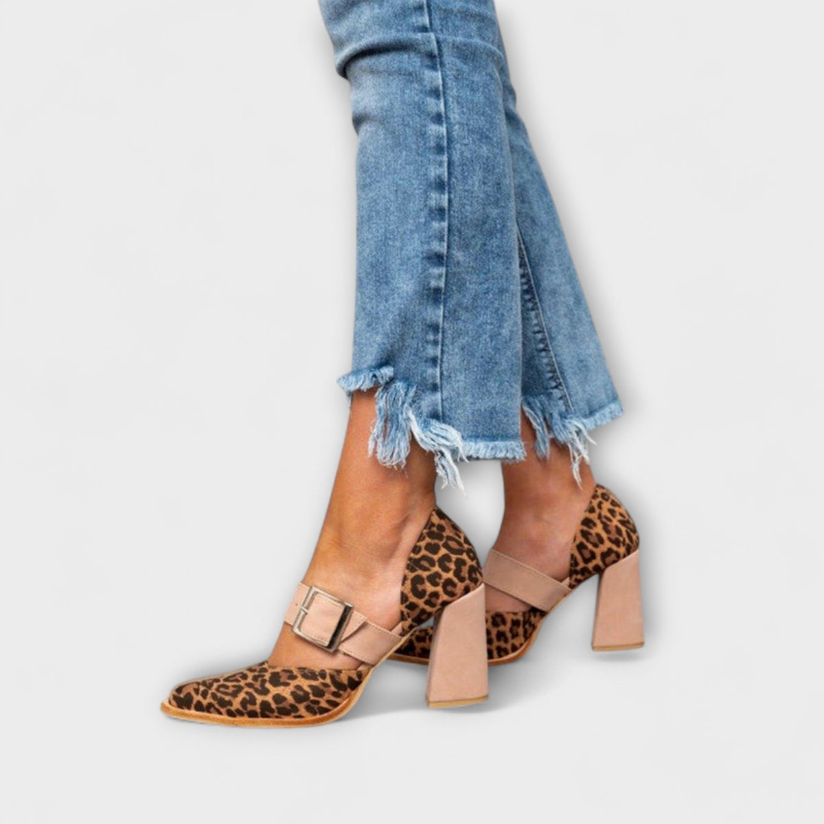 Sandales à Talons Imprimé Léopard Femme Chic 1