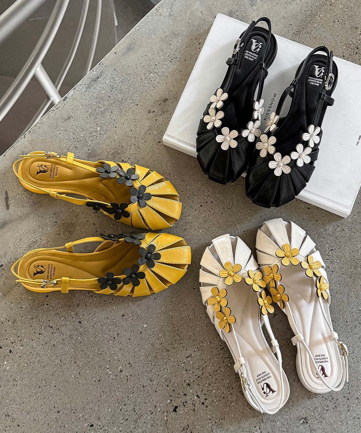 Sandales de marche pour femmes à motif floral ajouré 4
