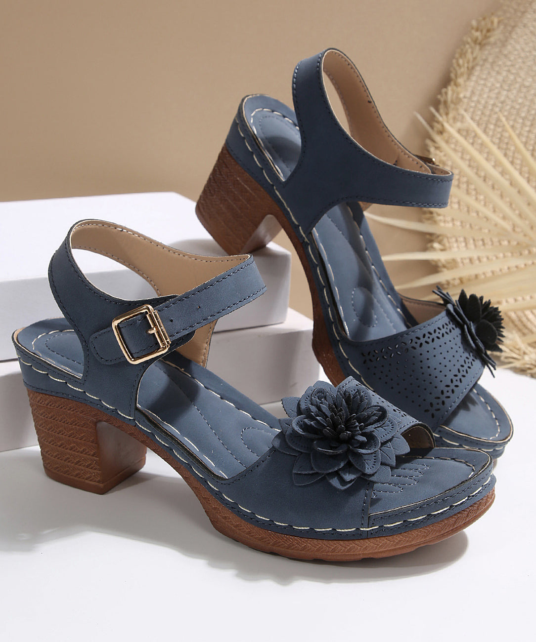 Sandales pour Femmes à Épissure Florale 3