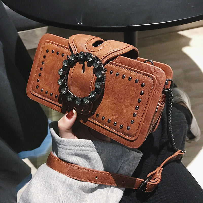 Sac Bandoulière Femme Vintage en Cuir PU Compact et Élégant 4