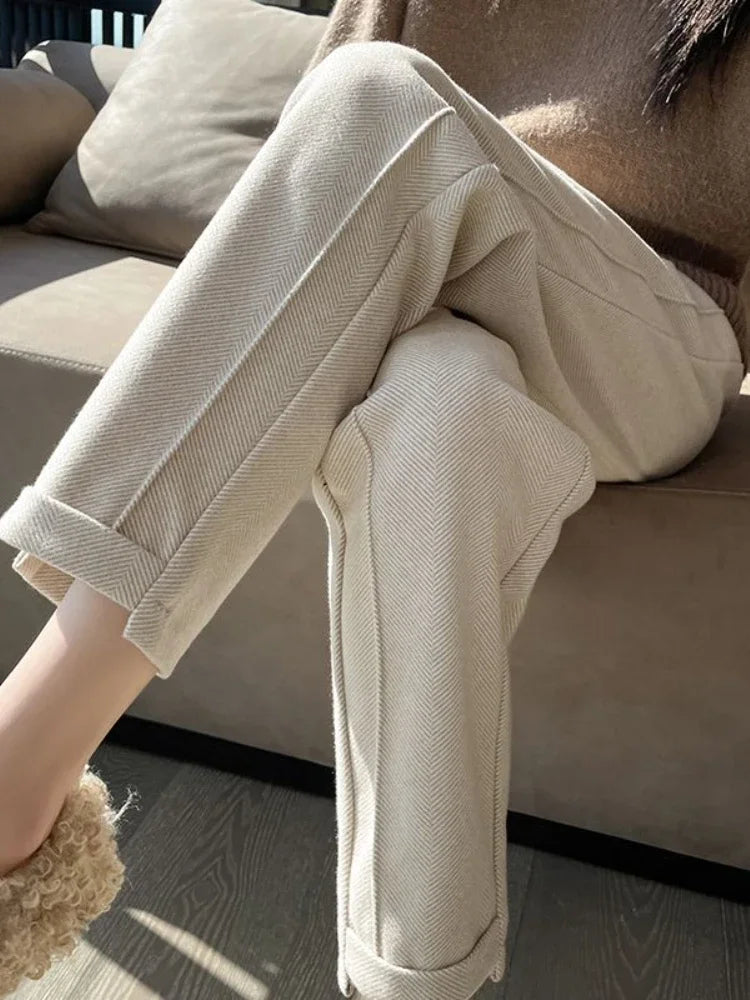 Pantalon Fluide Femme Élégant Polyvalent en Polyester 2