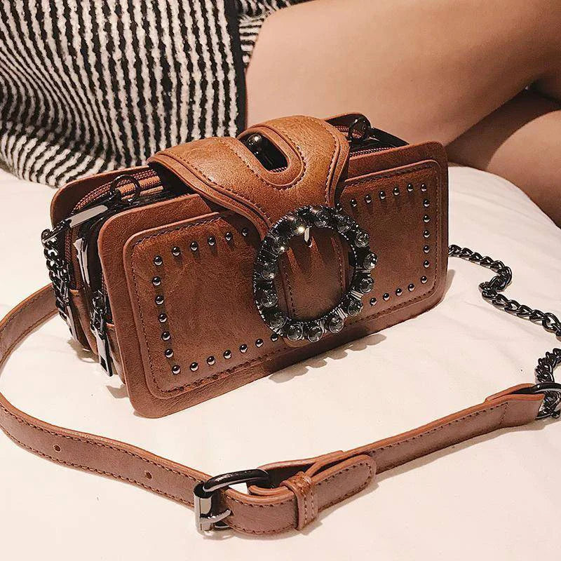 Sac Bandoulière Femme Vintage en Cuir PU Compact et Élégant 1
