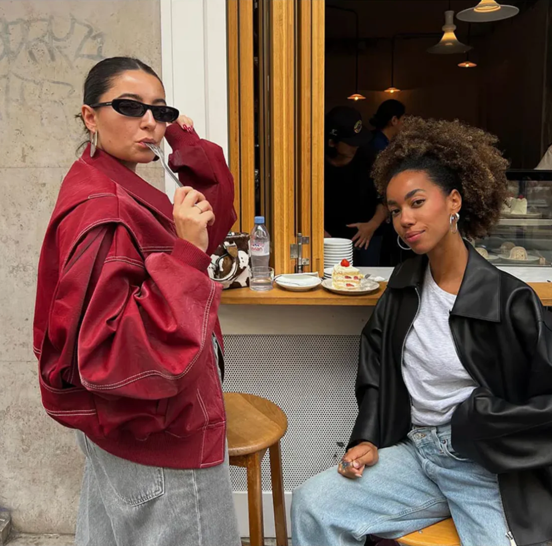 Veste Femme Oversized Noire Style Bomber Résistante au Froid-3