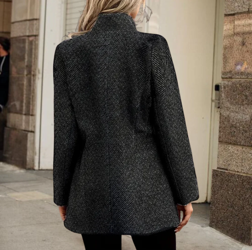 Blazer Femme Élégant Polyvalent en Tissu Haute Qualité-3