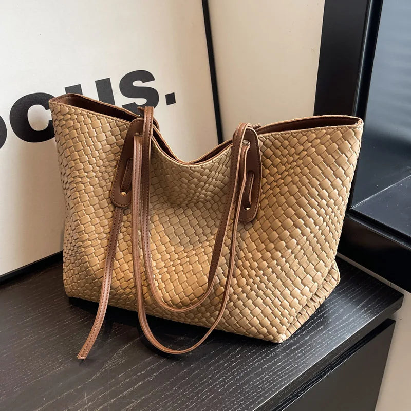 Sac Bandoulière Femme Tressé Décontracté Cuir Artificiel 2