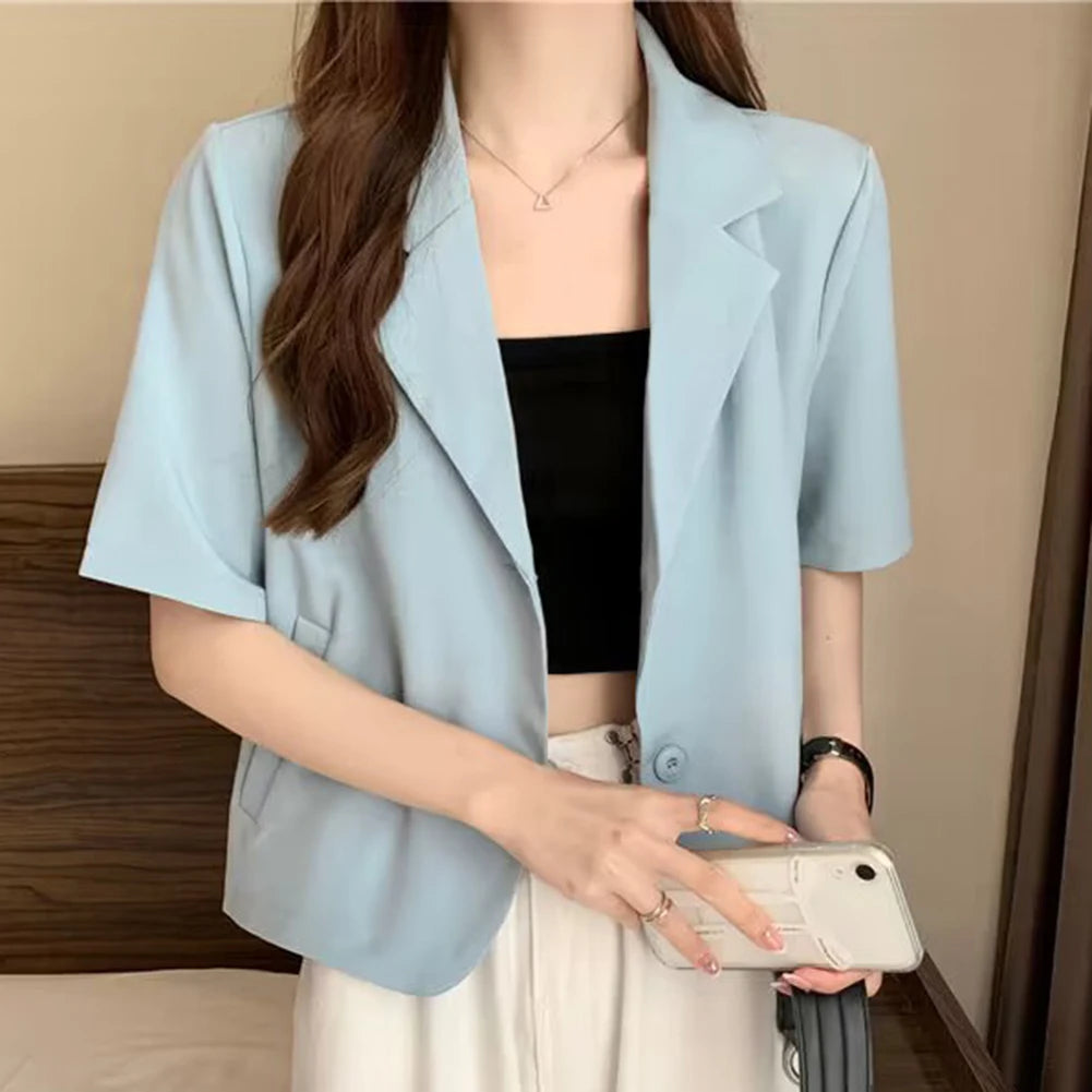 Blazer à manches courtes pour femmes