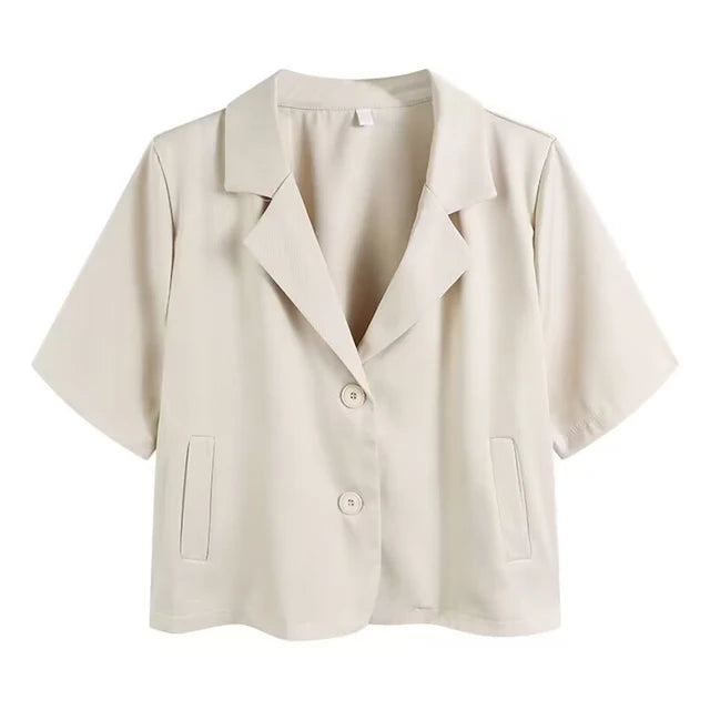 Blazer à manches courtes pour femmes