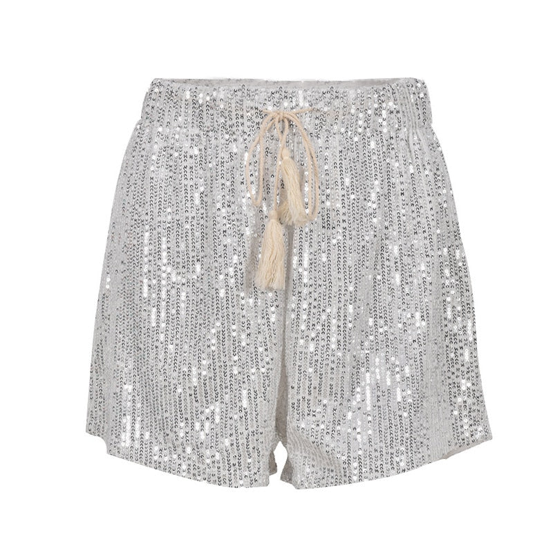 Short Femme Taille Haute Scintillant 2