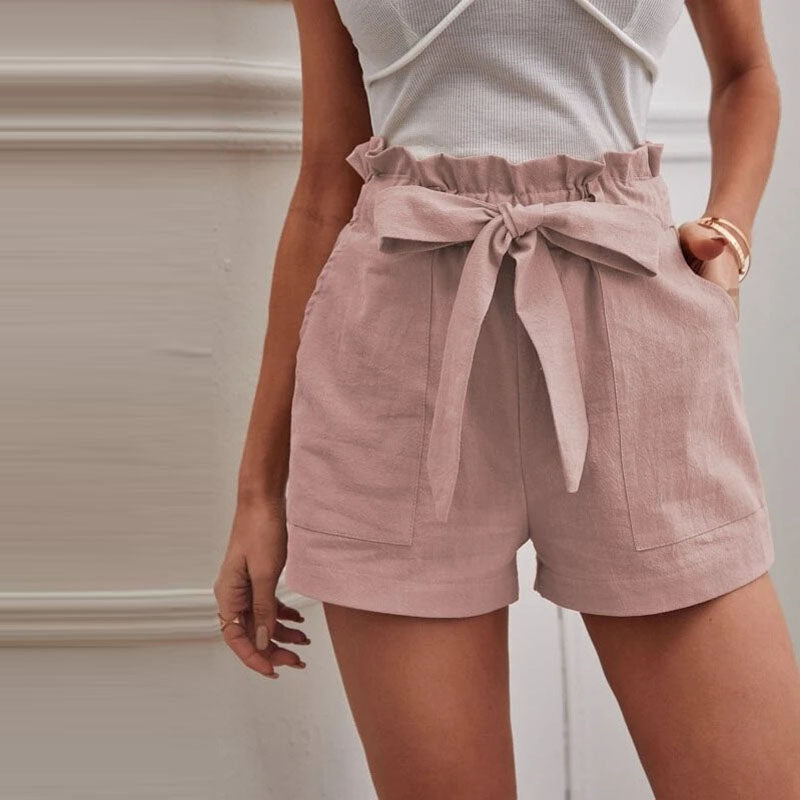 Short Jean Femme Taille Haute Décontracté avec Poches 0