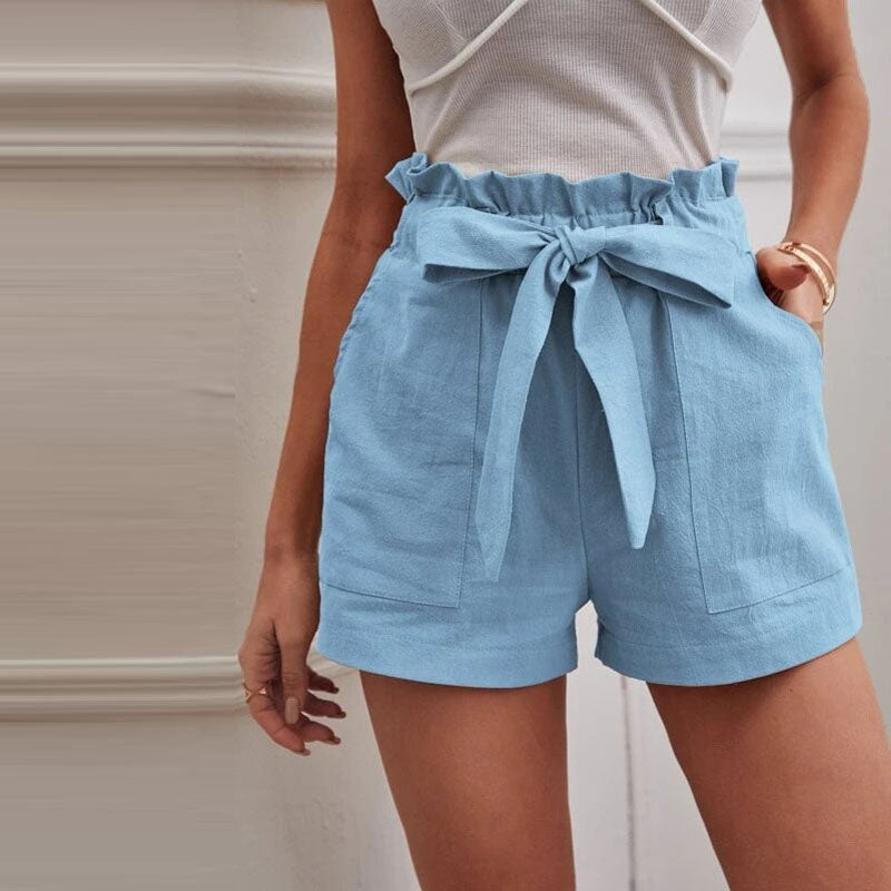 Short Jean Femme Taille Haute Décontracté avec Poches 10