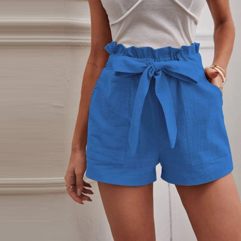 Short Jean Femme Taille Haute Décontracté avec Poches 13