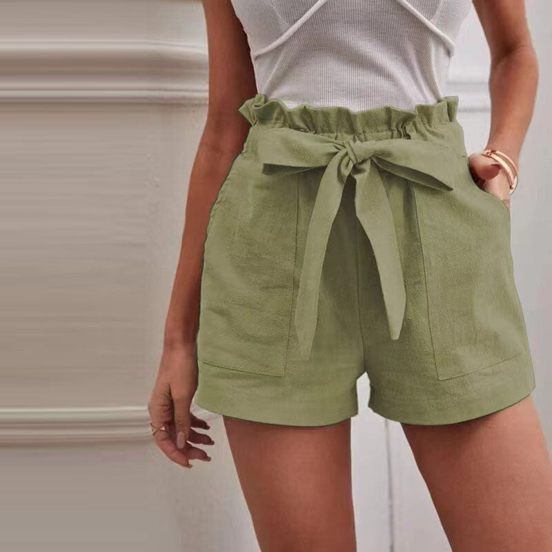 Short Jean Femme Taille Haute Décontracté avec Poches 16