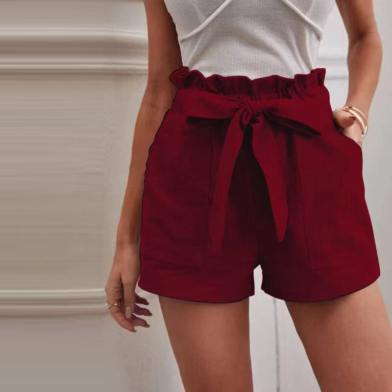 Short Jean Femme Taille Haute Décontracté avec Poches 17