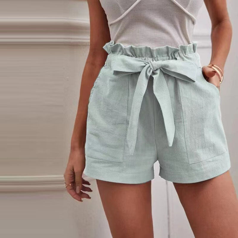 Short Jean Femme Taille Haute Décontracté avec Poches 18