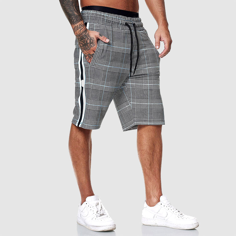 Short à carreaux pour hommes style décontracté 1