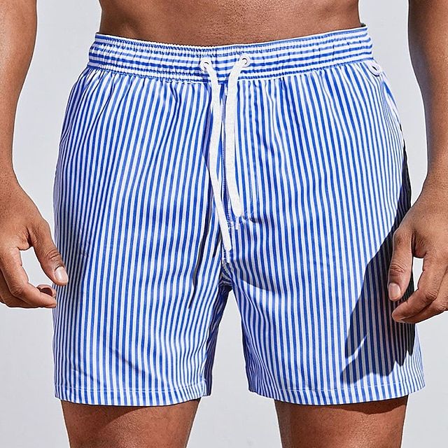 Short de Bain Classique pour Hommes à Rayures 0