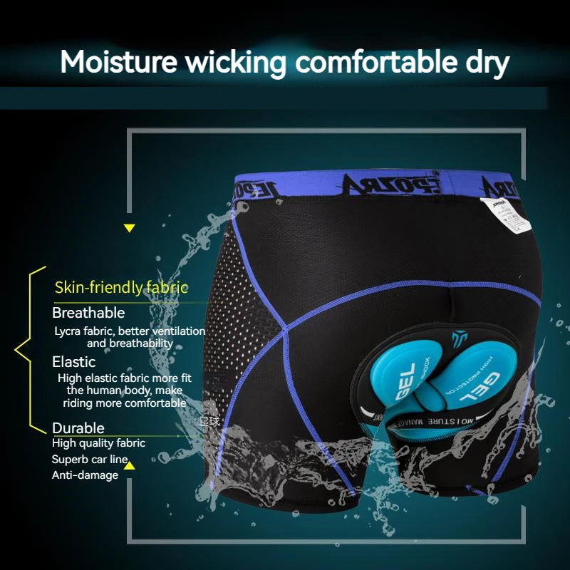Shorts de Cyclisme pour Hommes avec Coussin 4D en Gel 2