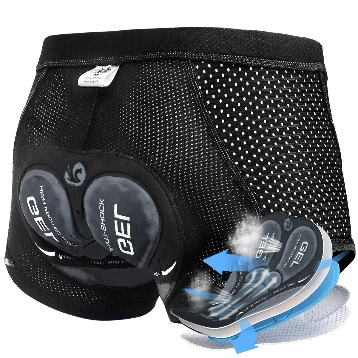 Sous-vêtements de Cyclisme pour Hommes en Gel 5D, Shorts de Vélo Confortables 0