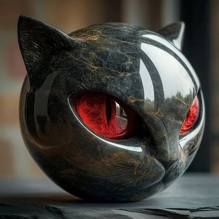 Statue Décoration Tête de Chat Noir Mystique Déco Statue Moderne 2