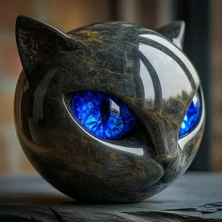 Statue Décoration Tête de Chat Noir Mystique Déco Statue Moderne 3