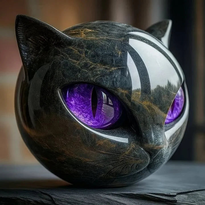 Statue Décoration Tête de Chat Noir Mystique Déco Statue Moderne 4
