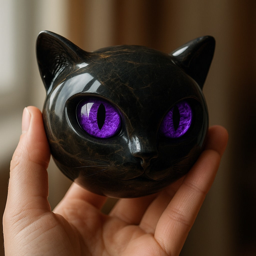 Statue Décoration Tête de Chat Noir Mystique Déco Statue Moderne 7