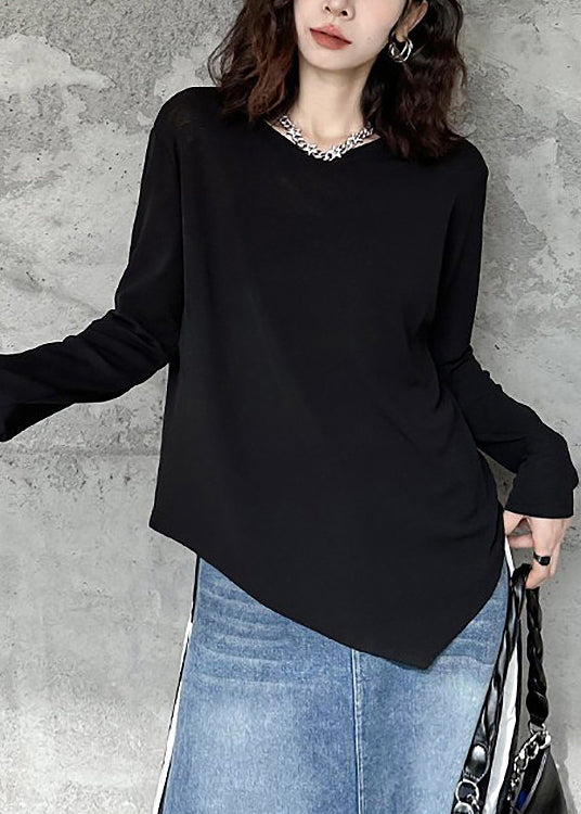 Sweat-shirt Femme Asymétrique Col Rond Automne 3